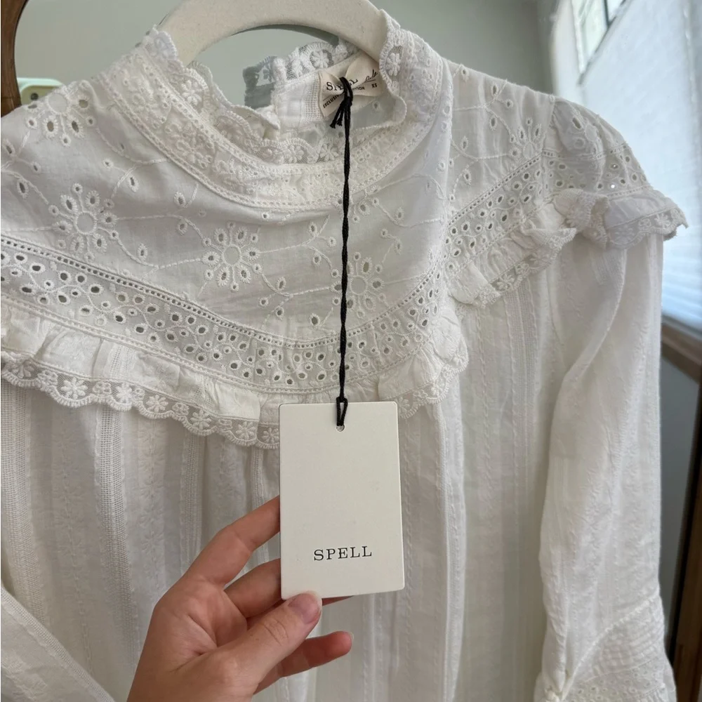 WHIMSY GARDEN LACE TUNIC DRESS Spell NWT Size XS - Picture 8 of 8